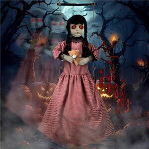 Realistic Hanging Swinging Girl with Scary Sounds & Glowing Eyes Hanging Ghosts